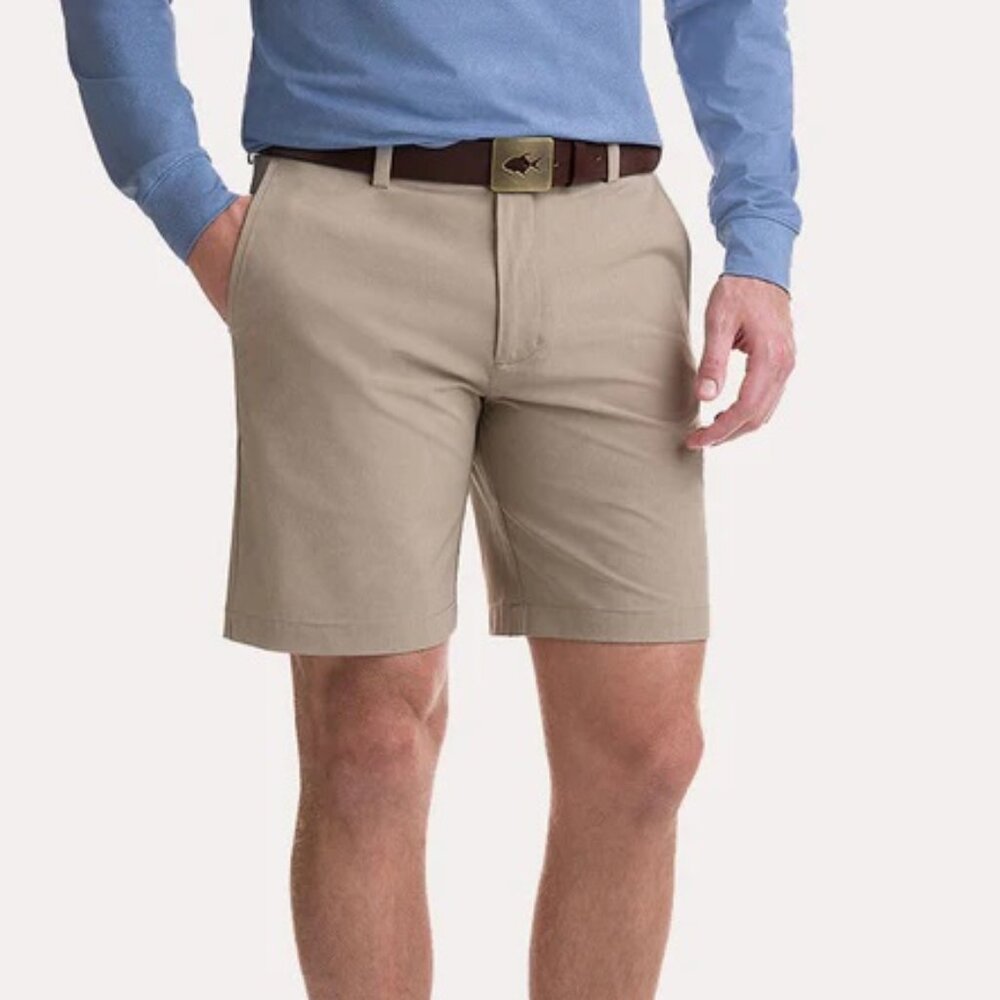 Vineyard Vines Men's Performance 8 Inch Stretch Breaker Shorts Size 40 Khaki